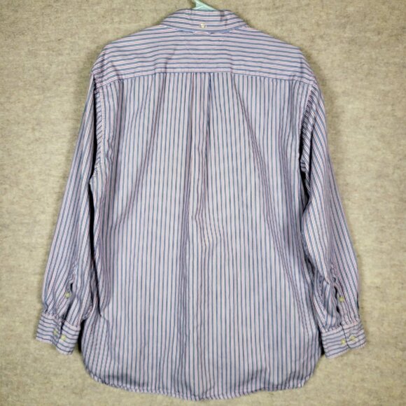Vintage Tommy Hilfiger Button Down, Men's Large Red White Blue‎ Stripe - Picture 13 of 15